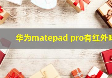 华为matepad pro有红外吗